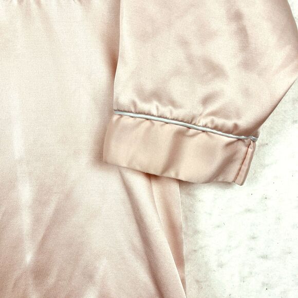 VTG Miss Elaine Lt Pink Nightgown Lingerie Embroidered Floral Pocket Womens SZ M - Picture 7 of 10